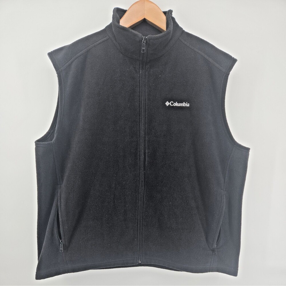 Columdia Men Fleece Vest XXL Black Classic Old Money Heritage Workwear Outdoor